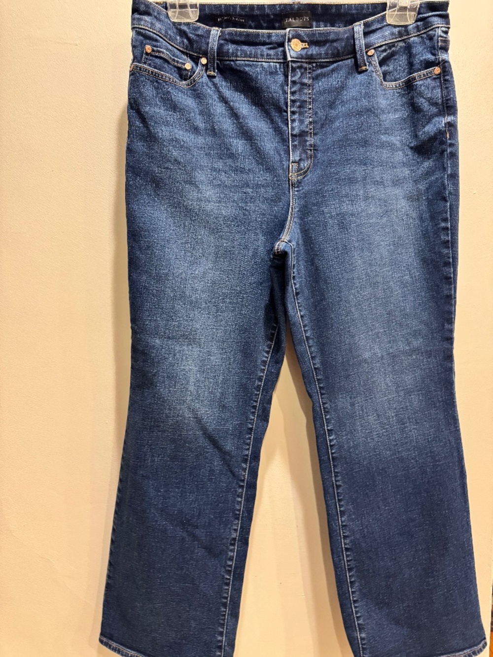 Talbots Barely Boot Jeans Medium Dark Vintage Style Wash Size 16P